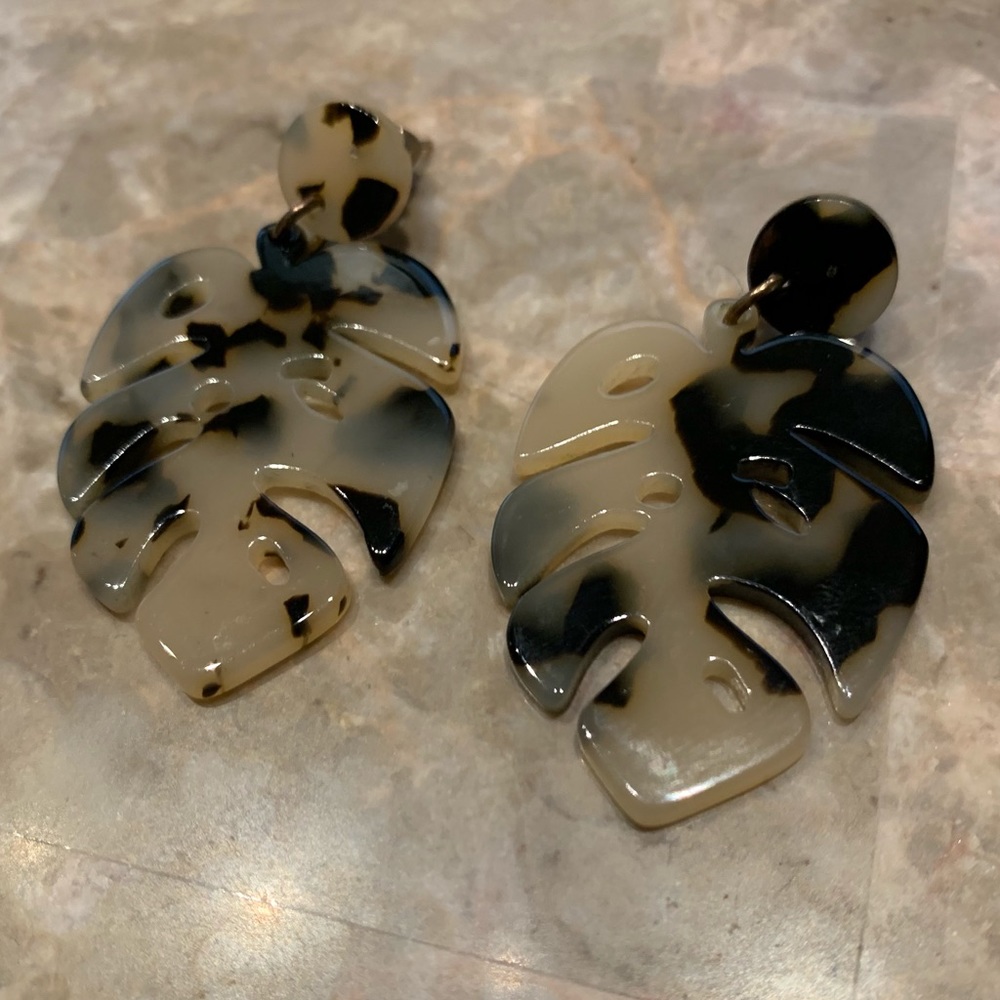 Palm Leaf Tortoiseshell Earrings